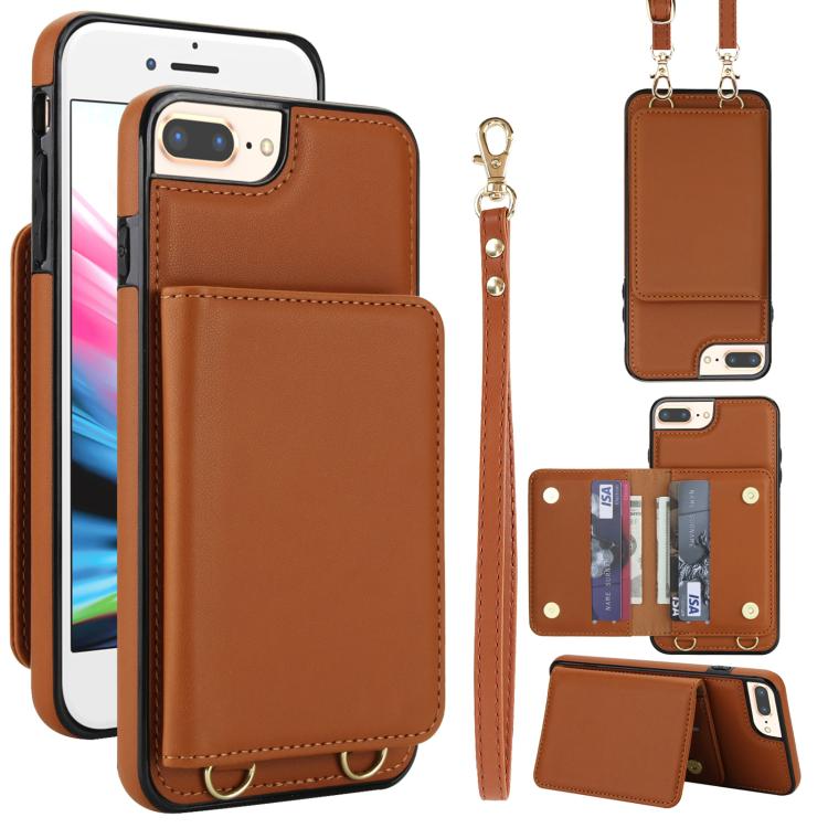 Crossbody Dual-buckle Wallet RFID Back Leather Phone Case, For iPhone XR, For iPhone XS Max, For iPhone 8 Plus / 7 Plus