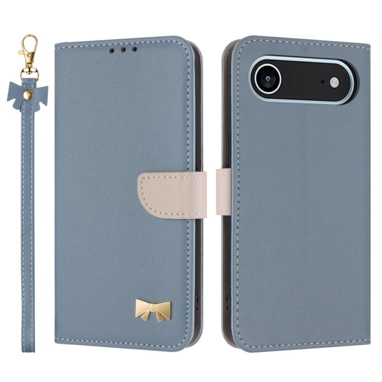 Metal Bow Leather Phone Case with Hand Strap, For iPhone 17 Pro Max, For iPhone 17 Pro, For iPhone 17, For iPhone Air