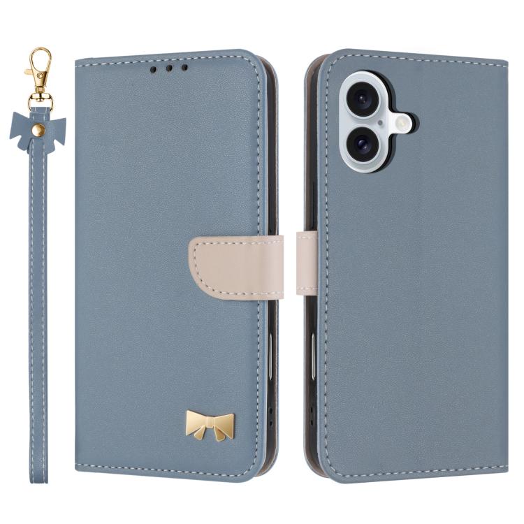 Metal Bow Leather Phone Case with Hand Strap, For iPhone 17e / 16e, For iPhone 17 Pro Max, For iPhone 17 Pro, For iPhone 17
