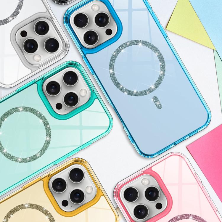 Transparent MagSafe Glitter Powder Acrylic Phone Case, For iPhone 16, For iPhone 15 Pro Max, For iPhone 15 Pro, For iPhone 15 Plus / 14 Plus