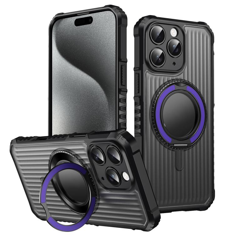 Skin Sense Rotation Stand Semi-transparent Magsafe Phone Case, For iPhone 16 Plus, For iPhone 16, For iPhone 15 Pro Max