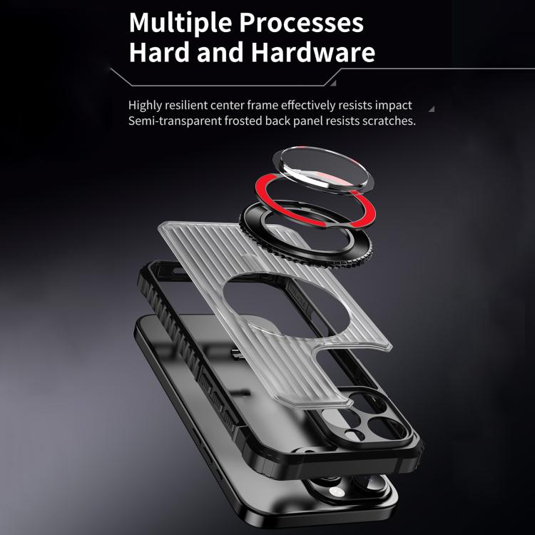 Skin Sense Rotation Stand Semi-transparent Magsafe Phone Case, For iPhone 17e / 16e, For iPhone 16 Pro Max, For iPhone 16 Pro