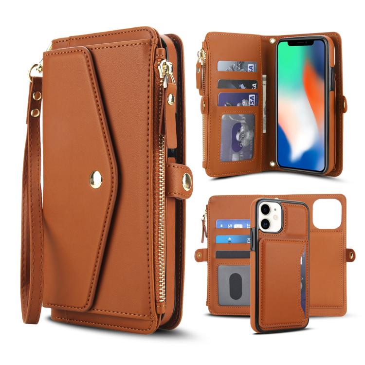 Multifunctional Wallet Detachable Leather Phone Case with Lanyard