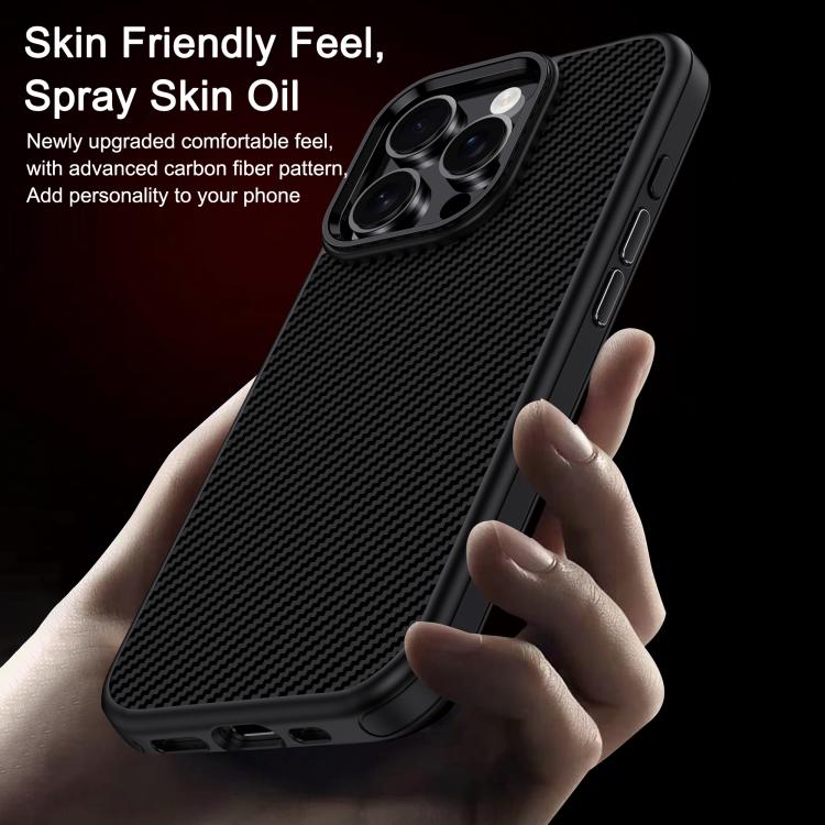 iPAKY Star Lord Series Carbon Fiber Textured Oil Spray PC+TPU Phone Case, For iPhone 17e / 16e, For iPhone 16 Pro Max, For iPhone 16 Pro, For iPhone 16 Plus, For iPhone 16