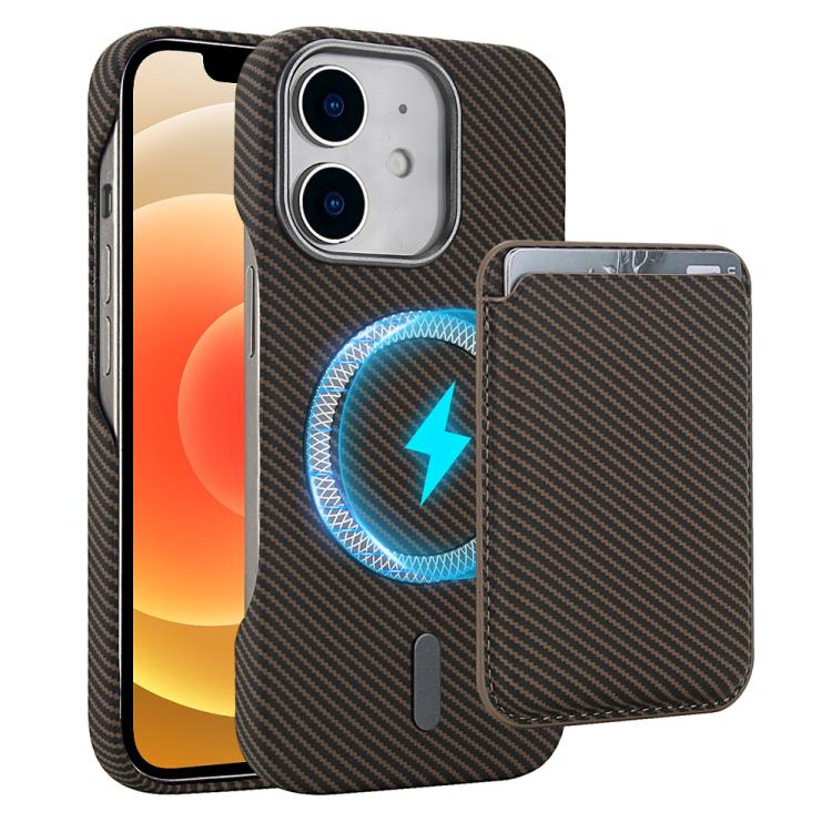 Carbon Fiber MagSafe Magnetic Card Holder Phone Case, For iPhone 13 Pro Max, For iPhone 13 Pro, For iPhone 13, For iPhone 12