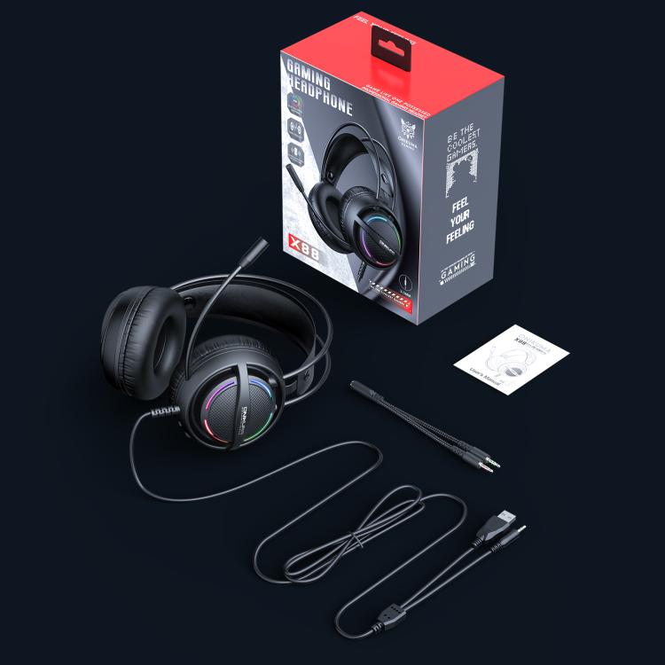 ONIKUMA X88 Head-mounted RGB Light E-Sports Gaming Headset, Cable Length: 2.2m