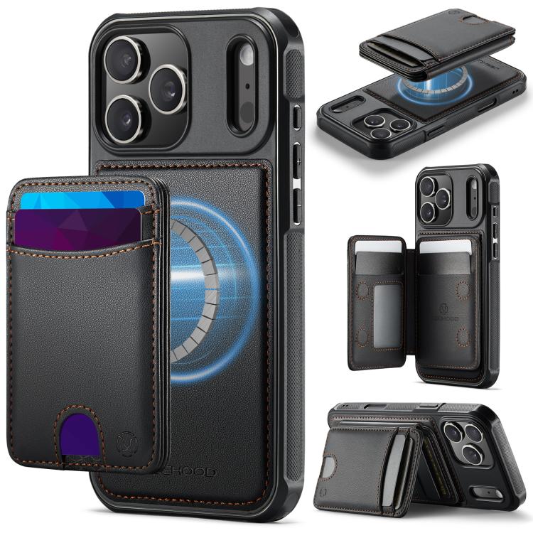 JEEHOOD J10 Flip Card Bag MagSafe Split RFID Leather Phone Case, For iPhone 18 Pro, For iPhone 18 Pro Max, For iPhone 17e / 16e, For iPhone 17 Pro Max