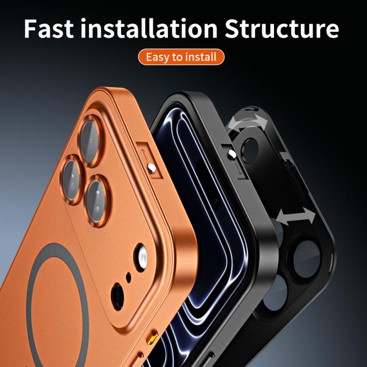 Spring Buckle MagSafe Magnetic Metal Phone Case, For iPhone 17 Pro Max, For iPhone 17 Pro, For iPhone 17, For iPhone Air