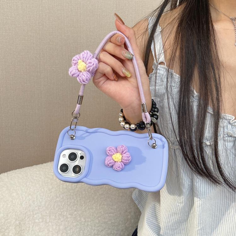 Plush Flower Wavy TPU Phone Case with Lanyard, For iPhone 11, For iPhone 11 Pro, For iPhone X / XS, For iPhone XR