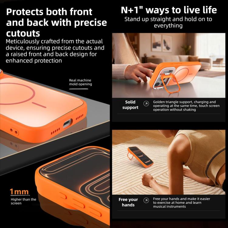 AG Frosted Lens Holder MagSafe Phone Case, For iPhone 15 Pro, For iPhone 15 Plus, For iPhone 15, For iPhone 14 Plus