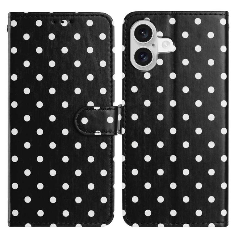 Small Dots Pattern Vegan Leather Phone Case, For iPhone Air, For iPhone 16 Pro Max, For iPhone 16 Pro, For iPhone 16 Plus