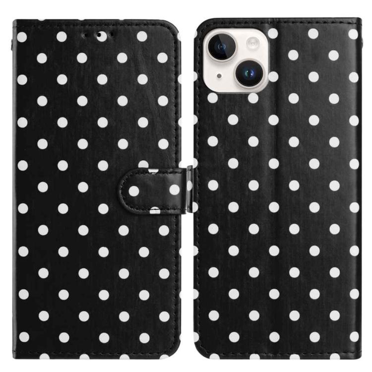 Small Dots Pattern Vegan Leather Phone Case, For iPhone 16, For iPhone 15 Pro Max, For iPhone 15 Pro, For iPhone 15 Plus