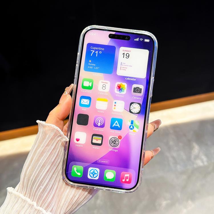 Flash Rhinestone Double-sided IMD Love Heart Phone Case, For iPhone 15, For iPhone 14