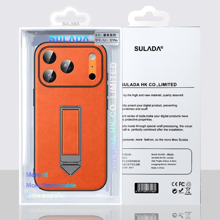 SULADA Wristband Hidden Metal Holder Faux Leather Phone Case, For iPhone 17 Pro Max, For iPhone 17 Pro, For iPhone 17, For iPhone 16 Pro Max, For iPhone 16 Pro, For iPhone 16