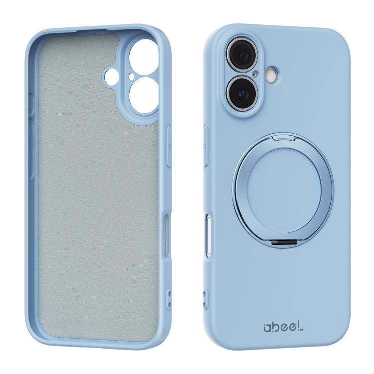 ABEEL Skin-friendly Feel Magnetic Liquid Silicone Phone Case with Holder, For iPhone 16 Pro, For iPhone 16