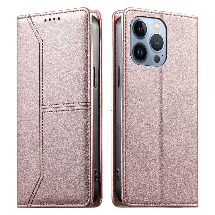 Stitched Line Magnetic RFID Vegan Leather Phone Case, For iPhone 14 Pro Max, For iPhone SE 2022 / SE 2020 / 7 / 8, For iPhone 13 Pro Max, For iPhone 13 Pro