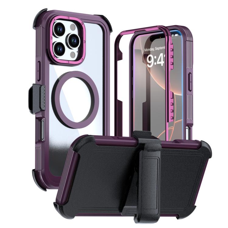 Acrylic Full Coverage Magnetic Phone Case with Back Clip, For iPhone Air, For iPhone 16 Pro Max, For iPhone 16 Pro
