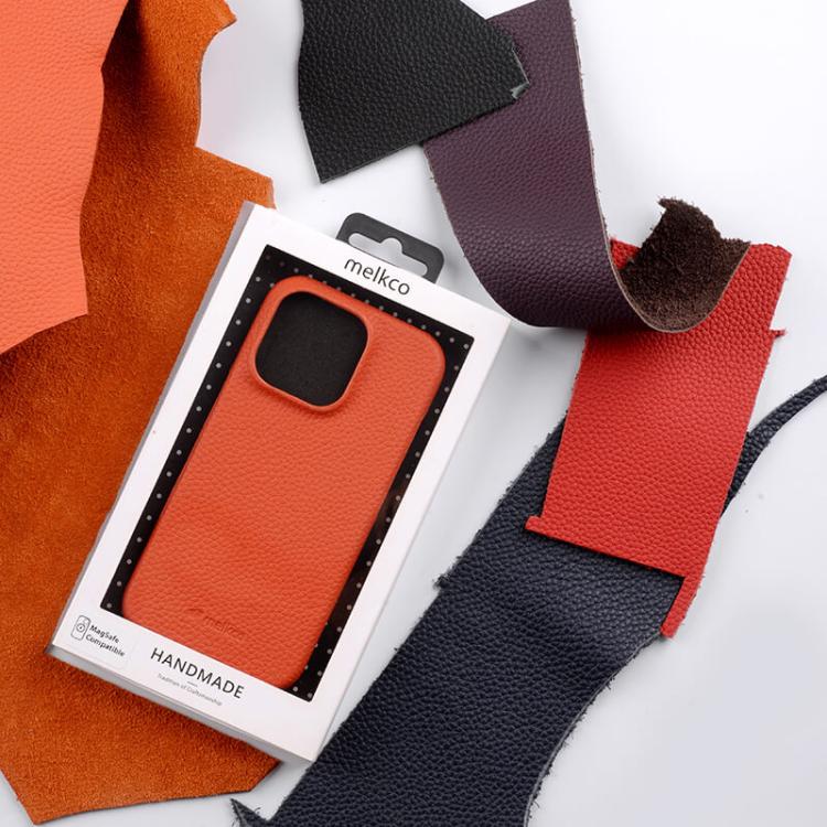 melkco Litchi Texture Magnetic Half Coverage Genuine Leather Phone Case, For iPhone Air, For iPhone 16 Pro Max, For iPhone 16 Pro