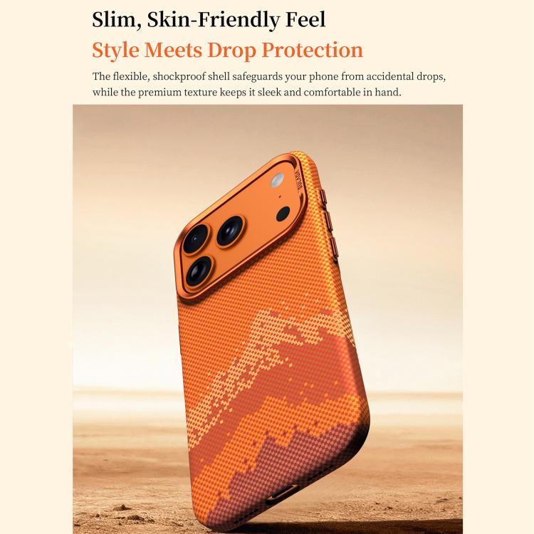 SULADA Kevlar Pixel Grid Texture Skin Feel Phone Case, For iPhone 18 Pro, For iPhone 18 Pro Max, For iPhone 17 Pro Max, For iPhone 17 Pro, For iPhone 17