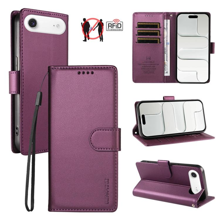 BETOPNICE Pearlescent RFID Vegan Leather Phone Case with Strap, For iPhone 17 Pro Max, For iPhone 17 Pro, For iPhone 17, For iPhone Air
