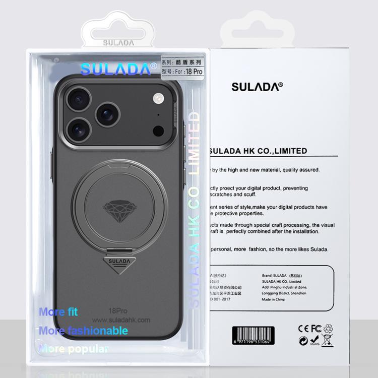 SULADA 360 Degree Rotation Holder Frosted Magnetic Phone Case, For iPhone 18 Pro / 17 Pro, For iPhone 18 Pro Max / 17 Pro Max, For iPhone 17