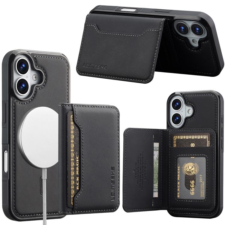 LC.IMEEKE L7 Series RFID Card Bag Magnetic Phone Case, For iPhone Air, For iPhone 16 Pro Max, For iPhone 16 Pro, For iPhone 16 Plus