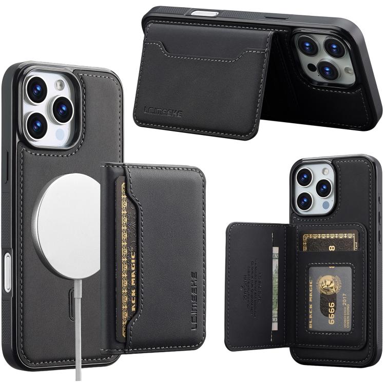 LC.IMEEKE L7 Series RFID Card Bag Magnetic Phone Case, For iPhone 15, For iPhone 14 / 13, For iPhone 14 Pro, For iPhone 14 Pro Max