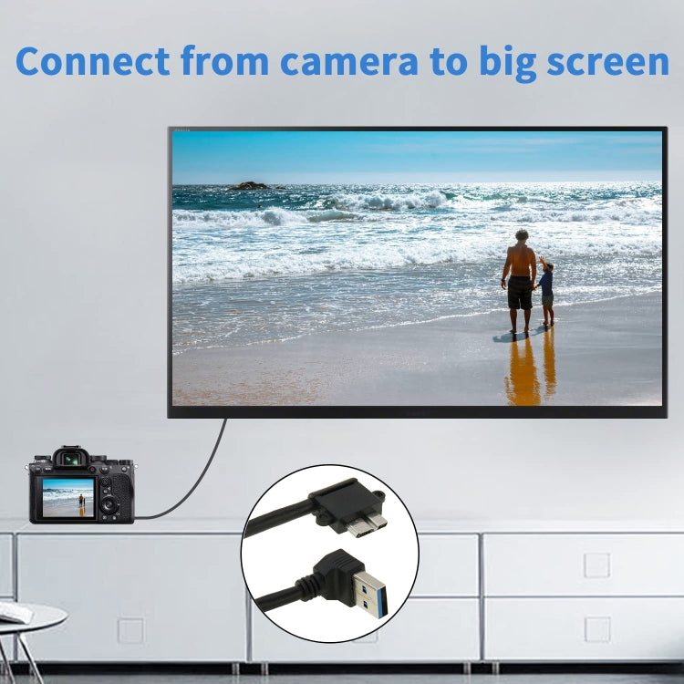 90 Degree USB 3.0 to Micro 3.0 Data Cable for Galaxy Note III / N9000, Length: 26cm