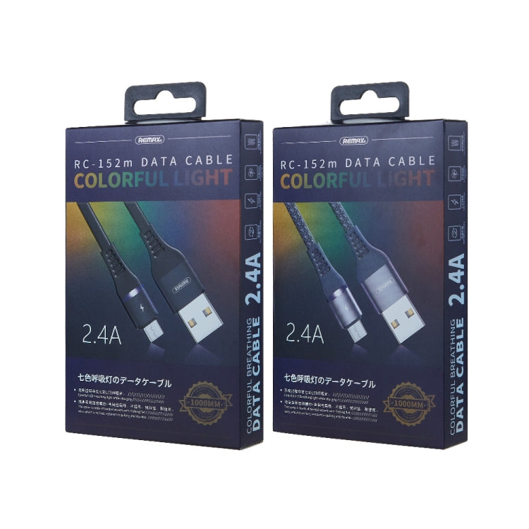 REMAX RC-152M 1m 2.4A USB to Micro USB Colorful Breathing Data Cable, Micro USB