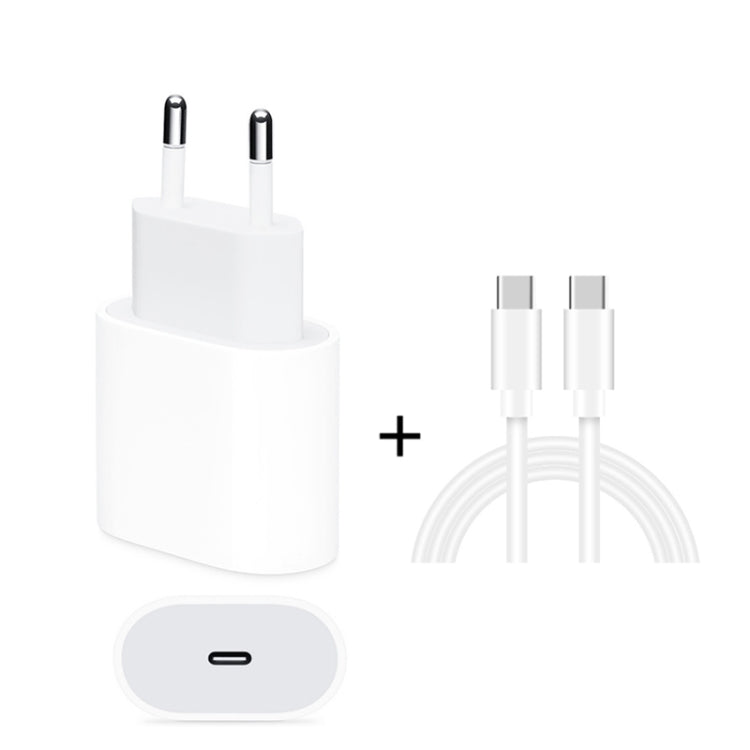 2 in 1 Single USB-C / Type-C Port Travel Charger + 3A PD 3.0 USB-C / Type-C to USB-C / Type-C Fast Charge Data Cable Set, Cable Length: 1m, 18W 1m