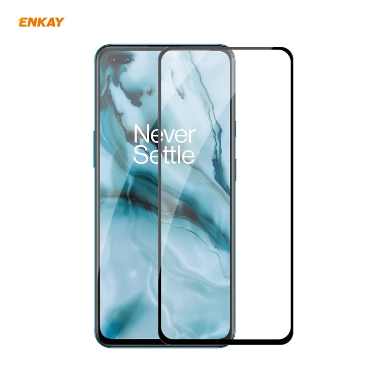 ENKAY Hat-Prince Full Glue 0.26mm 9H 2.5D Tempered Glass Full Coverage Film, For Samsung Galaxy M31s, For OnePlus Nord