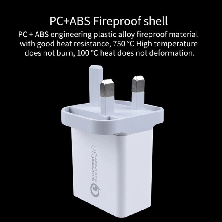 SDC-30W 30W QC 3.0 USB + 2.4A Dual USB 2.0 Ports Mobile Phone Tablet PC Universal Quick Charger Travel Charger, UK Plug, UK Plug