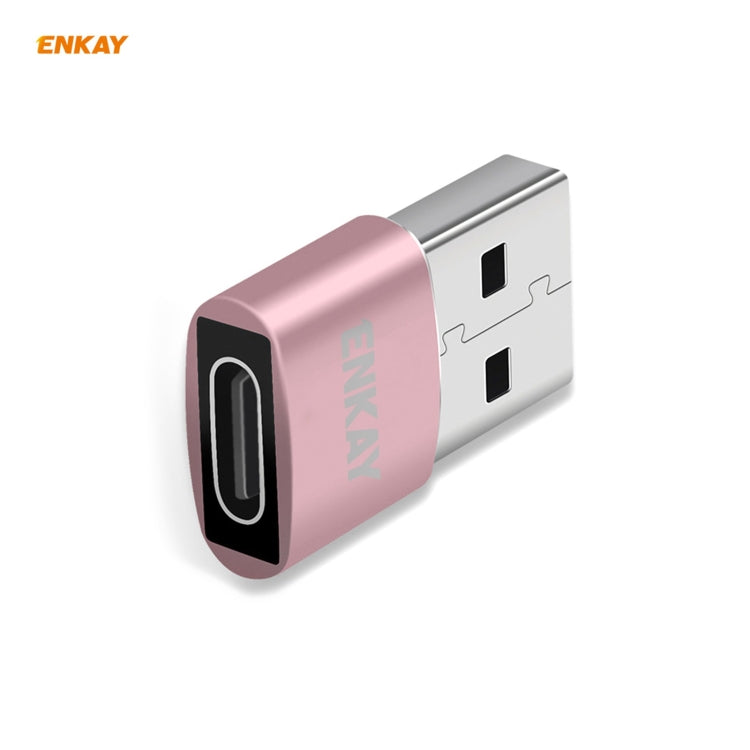ENKAY ENK-AT105 USB Male to FemaleType-C Aluminium Alloy Adapter Converter, Support Quick Charging & Data Transmission, ENKAY ENK-AT105 Black, ENKAY ENK-AT105 Red, ENKAY ENK-AT105 Gold, ENKAY ENK-AT105 Rose Gold