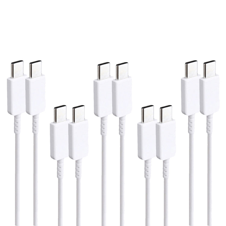 XJ-69 5 PCS 1m 3A USB-C / Type-C to Type-C TPU Charging Sync Data Cable for Mobile Phone, 5 PCS