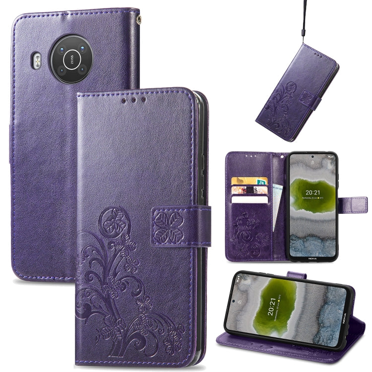 Four-leaf Clasp Embossed Leather Phone Case