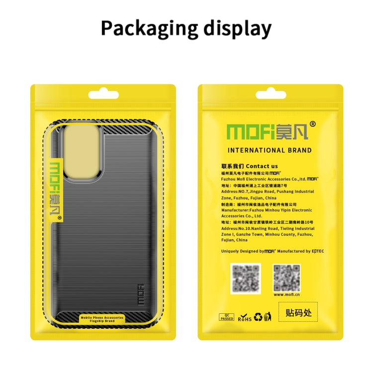MOFI Gentleness Series Brushed Texture Carbon Fiber Soft TPU Case, For Xiaomi Redmi Note 11T Pro 5G / 11T Pro Plus 5G