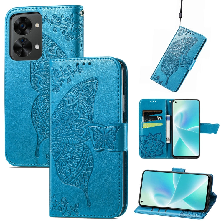 Butterfly Love Flower Embossed Horizontal Flip Leather Phone Case, For Honor 70, For Nokia C21 Plus, For OnePlus Nord 2T