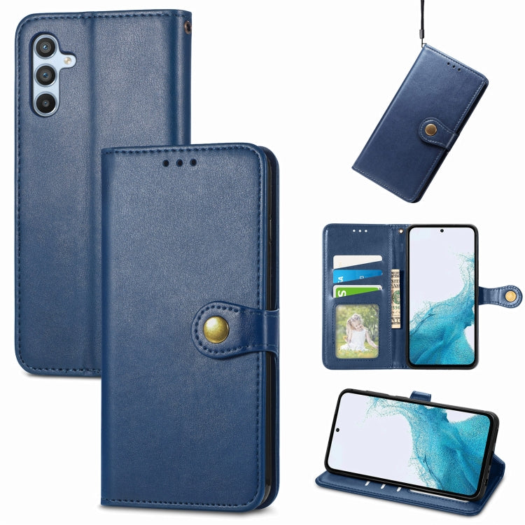 Retro Solid Color Buckle Leather Phone Case, For Samsung Galaxy S24+ 5G, For Samsung Galaxy S24 5G, For Samsung Galaxy A34 5G, For Samsung Galaxy A54 5G