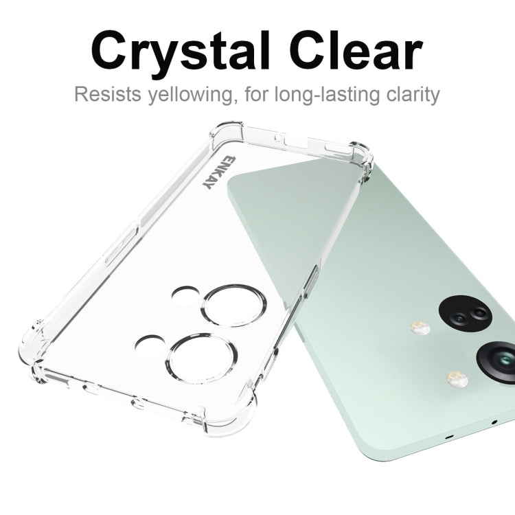 ENKAY Hat-Prince Transparent TPU Shockproof Phone Case with Glass Film, For OnePlus Ace 2V 5G