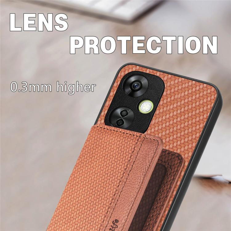 Carbon Fiber Magnetic Card Bag Phone Case, For OnePlus 15, For OnePlus 13