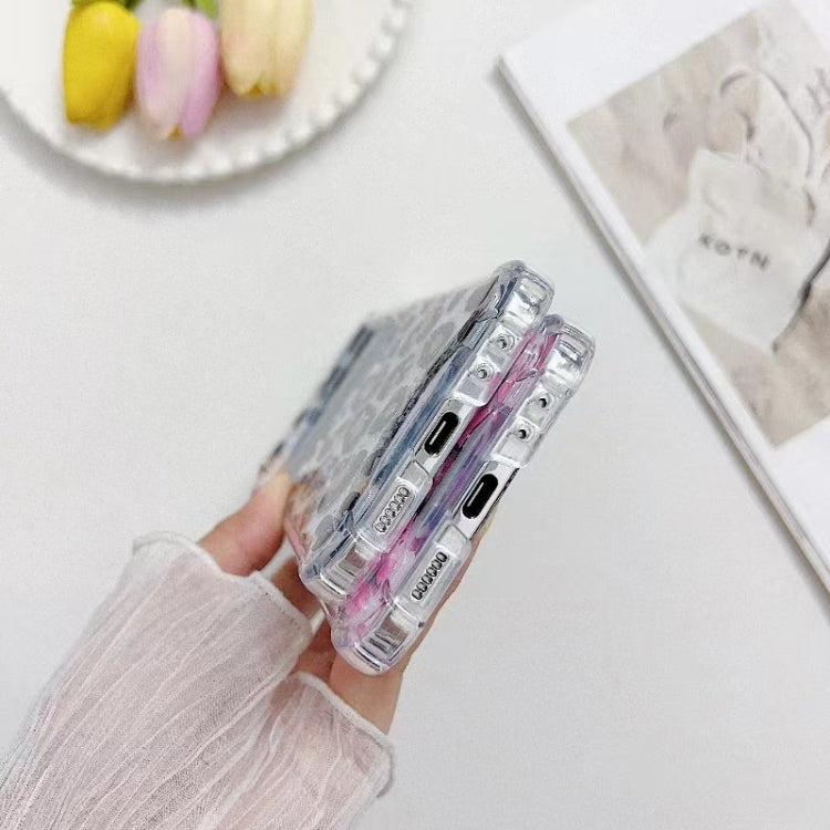 Leopard Glitter Sequins TPU Phone Case, For Samsung Galaxy Z Flip7 FE / Flip6, For Samsung Galaxy Z Flip5, For Samsung Galaxy Z Flip4, For Samsung Galaxy Z Flip3