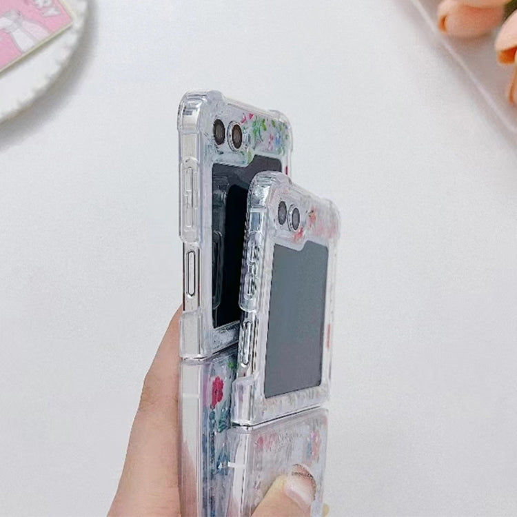 Fresh Small Floral Epoxy TPU Phone Case, For Samsung Galaxy Z Flip7 FE / Flip6, For Samsung Galaxy Z Flip5, For Samsung Galaxy Z Flip4, For Samsung Galaxy Z Flip3