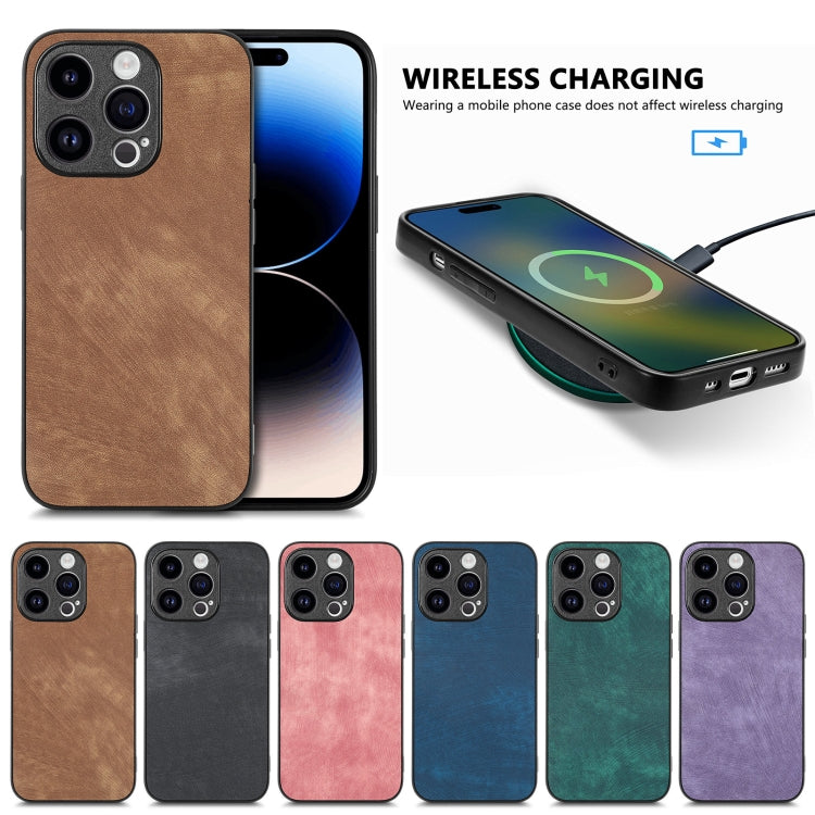 Vintage Leather PC Back Cover Phone Case, For iPhone 17e / 16e, For iPhone 17 Pro Max, For iPhone 17 Pro, For iPhone 17