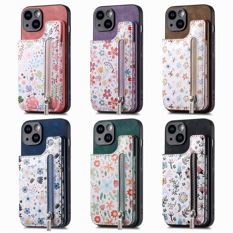 Retro Painted Zipper Wallet Back Phone Case, For iPhone 11 Pro Max, For iPhone 11, For iPhone 11 Pro, For iPhone X / XS