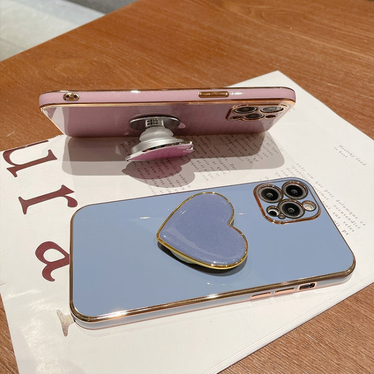 Electroplating Love Heart Holder TPU Phone Case, For iPhone 7 Plus / 8 Plus
