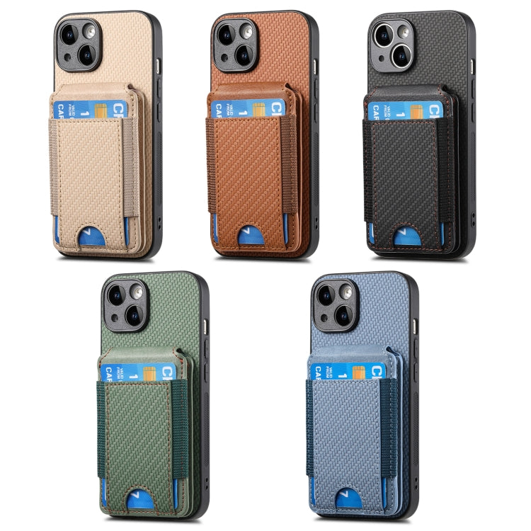 Carbon Fiber Vertical Flip Wallet Stand Phone Case