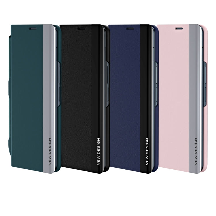 Side Electroplated Adsorption Leather Phone Case with Pen Slot, For Galaxy Z Fold8 5G, For Galaxy Z TriFold, For Galaxy Z Fold7 5G, For Galaxy Z Fold6 5G