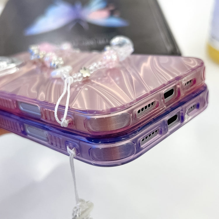 Plating Glitter Texture Chain Wristband TPU Phone Case with Lens Film, For iPhone 17e / 16e