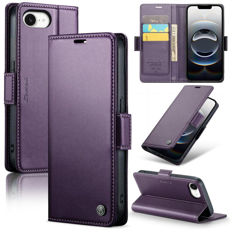 CaseMe 023 Butterfly Buckle Litchi Texture RFID Anti-theft Leather Phone Case, For iPhone 18 Pro Max / 17 Pro Max, For iPhone 17e / 16e