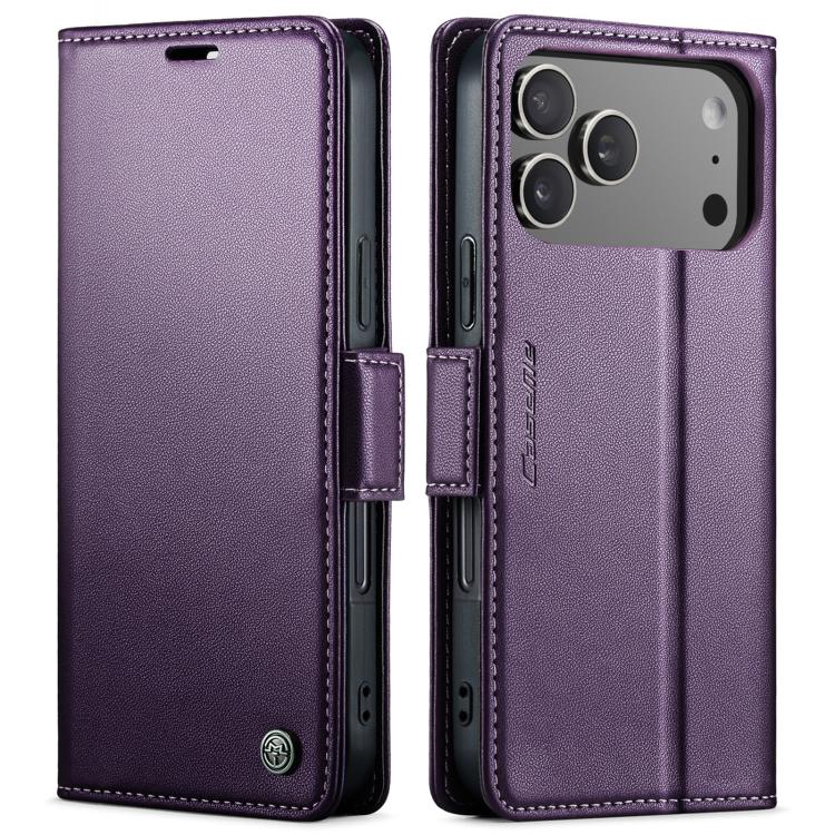CaseMe 023 Butterfly Buckle Litchi Texture RFID Anti-theft Leather Phone Case, For iPhone 16 Pro, For iPhone 16 Plus, For iPhone 16, For iPhone 18 Pro / 17 Pro